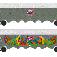 VGK 309 Southern Rail : VGK QR WHEAT HOPPER 4 CAR HOPPER SET with 12 mm BOGIES.