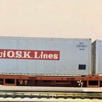 VOCX 783 B  CONTAINER WAGON with 20ft and 40ft Mitsui O.S.K. LINES CONTAINER load  HO - SEM Model