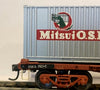 VOCX 783 B  CONTAINER WAGON with 20ft and 40ft Mitsui O.S.K. LINES CONTAINER load  HO - SEM Model