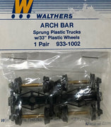 BOGIE: WALTHERS ARCH BAR SPRUNG TRUCK with 33" wheels HO Scale 933-1002 1 Pair Bogies