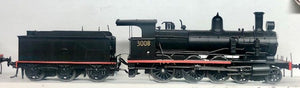 C30T - : 3008 dcc sound fitted "Drumhead Superheated" LOCOMOTIVE RED LINE WITH SIX WHEEL TENDER BLACK MODEL - WOMBAT MODELS