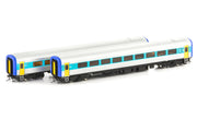 XPT-15  RAILCOUP - COUNTRYLINK XPT, BLUE-TEAL-SILVER - 2 Car ADD-ON-SET - XF2221 & XAM2178  Auscision Models