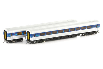 XPT-12  SRA - COUNTRYLINK XPT, BLUE-SILVER - 2 Car ADD-ON-SET - Car Numbers: XF2222 & XAM2175 - Auscision Models*
