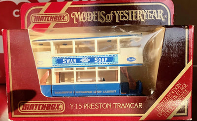 MATCHBOX Y15 PRESTON TRAMCAR STRABENBAHN BUS 'SWAN SOAP'