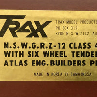 Z12 BRASS N.S.W.G.R. 4-4-0 ATLAS 6 Wheel Tender STEAM LOCOMOTIVE UNPAINTED MINT BY SAMHONGSA -TRAX BRASS MODELS