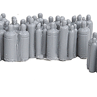 Bar Mills kit Acetylene Tank Cluster -- Unpainted - 3 Groupings HO