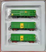 ALGX-10 - 3 ALGX Vans- AN Green & Gold. Wagon numbers:  ALGX 108Y, ALGX 113A, ALGX 123X. 40'2" LOUVRE VAN  - On Track Models