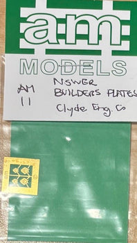 AM11- AM Models- NSWGR Builders Plates Clyde Eng Co