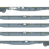 ART03 – RRAY PACIFIC NATIONAL RAIL 5 PIECE 73m RRAY ARTICULATED CONTAINER WAGONS #7134Q Southern Rail Models:NOW IN STOCK