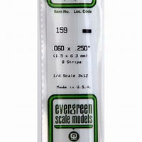 EVERGREEN-158 STRIP .060 x .250" (1.5mm x 6.3mm) 8 Strips