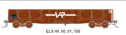 ELX 003 - ELX Open Wagon 4 pack - Wagon numbers, 44,60,91,106