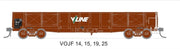 ELX 007 - VOJF Open Wagon 4 pack - Wagon numbers, 14,15,19,25