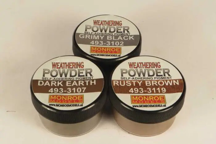 Grit & Grime Weathering Powder Set -- 1 Each: Grimy Black, Dark Earth, Rusty Brown