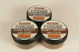 Grit & Grime Weathering Powder Set -- 1 Each: Grimy Black, Dark Earth, Rusty Brown
