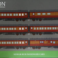 Auscision models NPS- 21 : RUB Venetian Red & Russet set 140 -6 cars 1949- Mid - 1950’s HO.