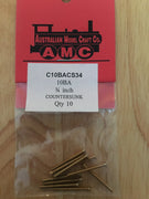 10BA COUNTERSUNK 1/16 inch BRASS SCREWS Qty 10