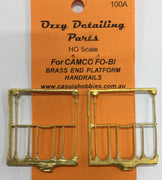 Handrails Ends #100A for CAMCO FO & BI Passenger Car (Without Buffer Beam)  #100A Ozzy Brass
