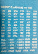 Brake Van CHSK03 FREIGHT BRAKE VANS CODES AND NUMBERS FOR THE N.S.W.G.R. in White, Ozzy Decals