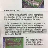 Cattle and Sheep stock yard kit, Fencing, gates & loading ramp for stock yard, HO Laser cut kit.