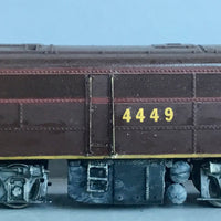 4449 Locomotive Lima body detailed heavy weathering 4449 remounted on a Athearn all drive all pick up power chassis  DC 2nd Hand