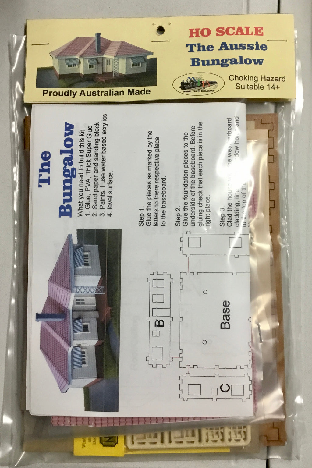 The Aussie Bungalow laser cut house kit Walker Models HO