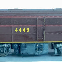 4449 Locomotive Lima body detailed heavy weathering 4449 remounted on a Athearn all drive all pick up power chassis  DC 2nd Hand