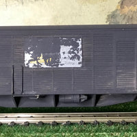 NLBX 29460 NSWR Banana Louvre Van - has underbody detailing, has KD couplers, metal wheels, built model, heavy weathered, selling as is, - AR KITS 2nd hand.