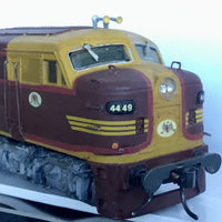 4449 Locomotive Lima body detailed heavy weathering 4449 remounted on a Athearn all drive all pick up power chassis  DC 2nd Hand