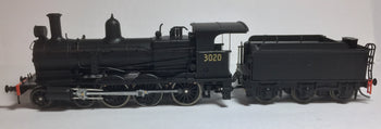 3020 : C30T Sound fitted - "Superheated" N.S.W.G.R. LOCOMOTIVE WITH 6 WHEEL TENDER - BLACK MODEL, WOMBAT MODELS