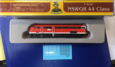 44 Class Mk3. RED TERROR Un-numbered comes with decal sheet painted NSWR LOCOMOTIVE GOPHER MODEL N Scale