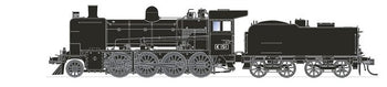 K 151 Steam Loco, Sound VR K Class Loco - Black, Plate Cowcatcher, Spoked Wheels, Welded Tender - DCC SOUND - SDS Models