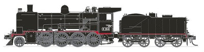 SDS - VR K Class Loco - K 184 - Black, Preserved 1970s Plate Cowcatcher, Spoked Wheels, Riveted Tender - DCC SOUND