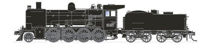 SDS - VR K Class Loco - K 147 - Black, Plate Cowcatcher, Spoked Wheels, Welded Tender - DCC Sound