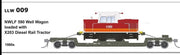 SDS Models LLW 009- LLW 590 Well Wagon loaded with X203 Candy Rail Tractor 1980s Wagon Grey no Buffers