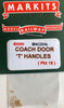 Door Handle; Tee Carriage Door Handles with collar to aid fixing, Machined Brass . Pack of 16.  MARKITS-Ozzy *
