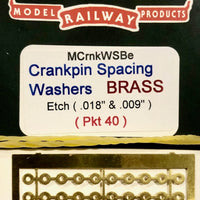 CRANKPIN Spacing Washers Etch  Brass (.018" & .009") (40) - MARKITS * MCrnkWSBe