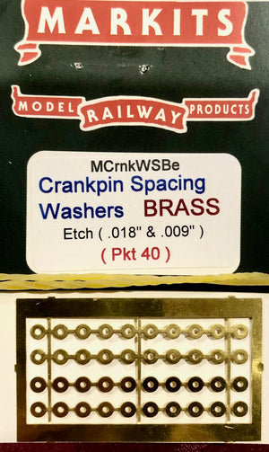 CRANKPIN Spacing Washers Etch  Brass (.018" & .009") (40) - MARKITS * MCrnkWSBe