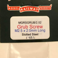 GRUB SCREW M2.5 X 2.00mm long slotted steel (10) ROMFORD MARKITS *