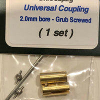 UNIVERSAL COUPLING 2.0 mm bore with grub screw (1 set) #UniCoup2g- MARKITS *