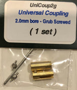 UNIVERSAL COUPLING 2.0 mm bore with grub screw (1 set) #UniCoup2g- MARKITS *