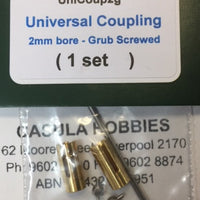 UNIVERSAL COUPLING 2.0 mm bore with grub screw (1 set) #UniCoup2g- MARKITS *