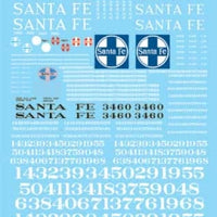 MICROSCALE 87-1164 Santa Fe Steam  Loco's White Lettering HO Scale decal