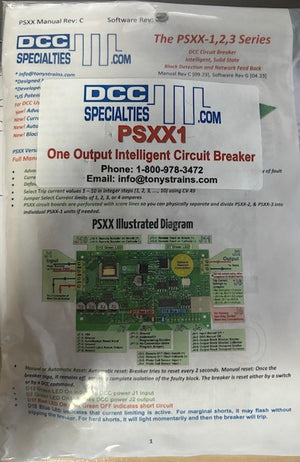 DCC Specialties -PSXX1 Power Shield DCC Solid-State Power District Circuit Breaker -- 1 Block, 0-10 Amps