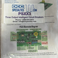 DCC Specialties - PSXX3 PowerShield DCC Solid-State Power District Circuit Breaker -- 3-Block, 0-10 Amps per Block