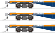 RQTY Pk A. (RQT001) Three 63' Container Wagon National Rail 'Seatrain SDS Models