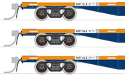 RQTY Pk C. (RQT003) Three 63' Container Wagon  National Rail 'Seatrain' : SDS Models