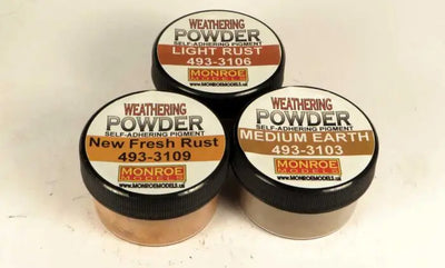 Rust & Dust Weathering Powder Set -- 1 Each: Light Rust, New Fresh Rust, Medium Earth