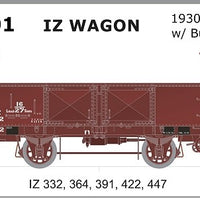 SDS MODELS - IZ Open Wagon 1930 w/Buffers 5 car set - RY001
