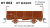 SDS MODELS - RY Open Wagon 5" Imperial Lettering  - 5 car set - RY003