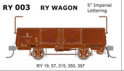 SDS MODELS - RY Open Wagon 5" Imperial Lettering  - 5 car set - RY003
